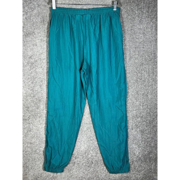 Vintage‎ Reebok Pull On Ankle Zip Jogger Track Pants Size Large Teal Pockets - Picture 2 of 16